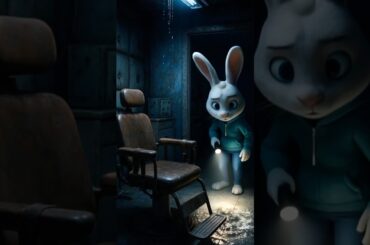 How a cute bunny becomes a scary monster?  #horrorshorts #aianimation #shorthorrorfilm