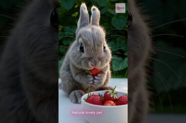 Bunny Feast Sweet Strawberries in the Garden #cute #rabbit #animals #funny #shorts #shortsfeed