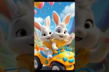 cute rabbit yellow car. Cute pet debut plan. Pastoral cute pet. cute pet in the countryside