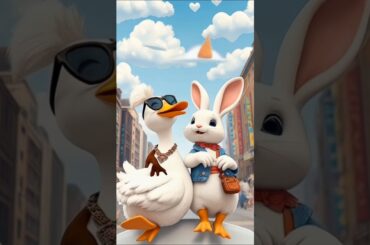 Love between a white duck and a white rabbit. #RabbitRescue #CuteAnimals #AnimalRescue