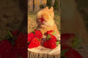 #bunny eat strawberry