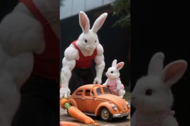Bad Rabbit Desrtoyed Carrot Car Muscle Dad  #rabbitadventure #cute  #faith #dream #revengestory