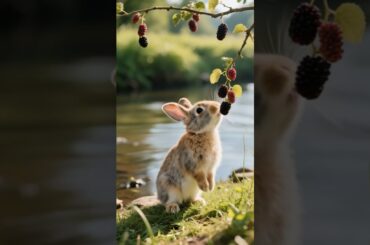 A cute Bunny’s Mulberry party #cute cute #rabbit #animals #shorts