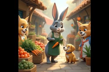“A Rabbit’s Loving Journey for Mom” DOG #catlovers #cute #rabbit #dog #animals #animation #ai #food