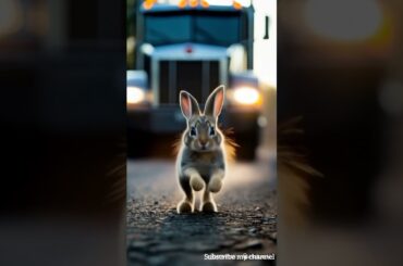 "Today, a cute rabbit saved a cat's life. #shorts #reels #cat #ai