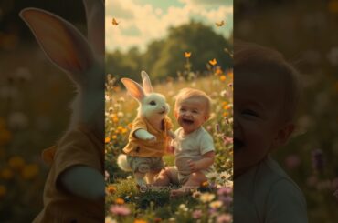 poor rabbit save the baby. #happymirror  #cute