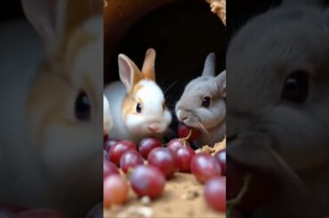 cute bunny eat grapes. Cute pet debut plan. Pastoral cute pet. cute pet in the countryside