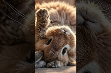 A cute rabbit lies down and stares intently #shorts #rabbit