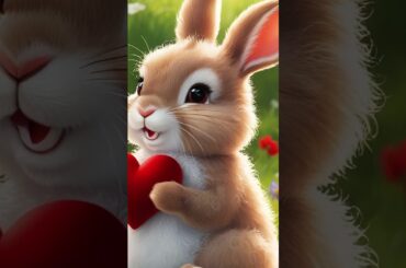 Adorable Bunny with Love | Cute Bunny Moments in Nature