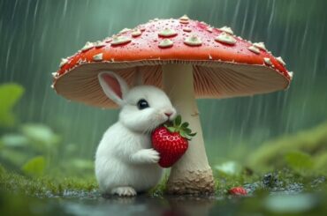 This rabbit eating strawberry is the cutest thing EVER! #rabbit #cute #cuterabbit #cuteanimals