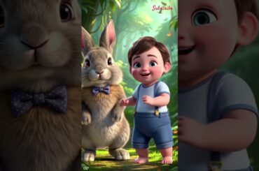 Cute  baby and baby bunny dance cutest moments #cutebunnyrabbit #cutebaby