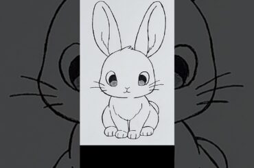 How to draw a cute kawaii bunny easy #cutedrawing #animaldrawing #cute #bunny #tutorial #shortvideo
