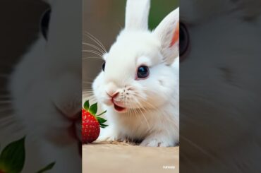 A cute fluffy white bunny
