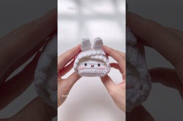 cute Bunny earbuds Case carry anything #crochet #crochetpatterns #crochetlove #crocheting #airpods