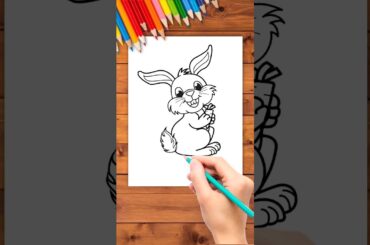 How to Draw a Cute Baby Bunny Very Easily for kids,Toddlers #easydrawing #simpledrawing #art