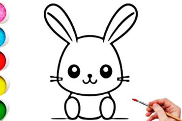 Cute Rabbit Drawing, Painting & Coloring For Kids and Toddlers_ Kids Art