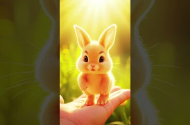 Adorable Baby Bunny Waves Hello  | Ultra-Realistic 3D Animation #bunny #cute #rabbit.