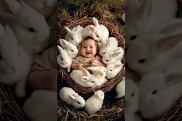 cute rabbit with cute baby #rabbit #cute #bunny