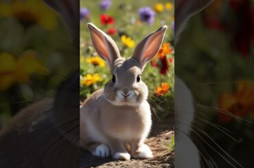 Adorable Bunny Sitting Calmly with Ears Flat | Cute Rabbit Moments