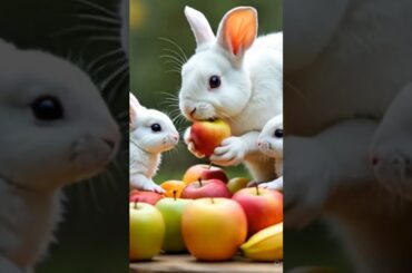 Cute Baby Rabbits Eating with Mom | Bunny Family Moments #cute