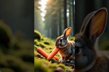 Cute Rabbit, Deer & Cat Eating Together | #ai#shorts#viral#cartoon |