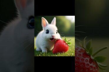 Little Bunny's Strawberry Surprise |cute animal rabbit ai story Cute Bunny#Strawberry_Love #Punjab