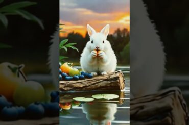 "Cute Bunny Chill Mode: Floating & Snack Time!" #cute #petlovers