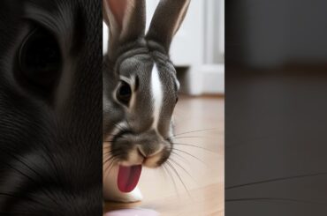 Cute Bunny Licking the Floor | Funny Rabbit Moments