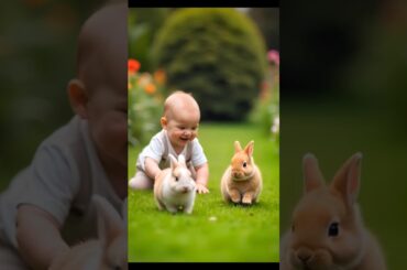 Bunnies Having Fun With Baby #rabbits #bunnies #viral #animals #cute #baby #pets #funny #1million
