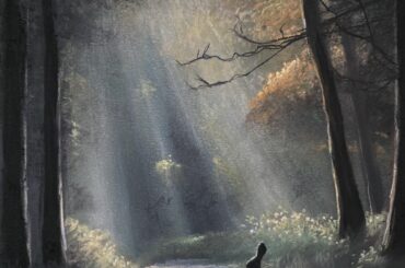 A solitary path. Original wet charcoal and pastel art by me.