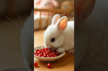 “Cutest Bunny Enjoys Sweet-Sour Pomegranate | Adorable Pet Rabbit”