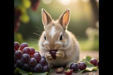rabbits eating grapes #cute #bunny