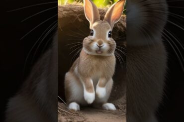 Adorable Bunny Backs Out of a Tight Burrow - Cute Rabbit Moments