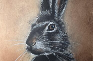Bigwig. Original wet charcoal and pastel art by me.