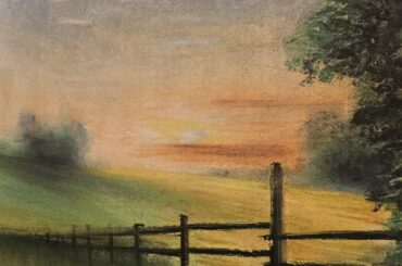 Our place. Original wet charcoal and pastel art by me.