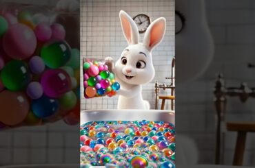 Cute Bunny with Secret Bubble Plan! Watch cute rabbit Create a Rainbow Bath!