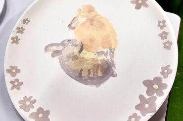 I went pottery painting and I had to paint my bunnies 🥰