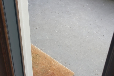 Wild baby bun exploring my front step, including binkies!