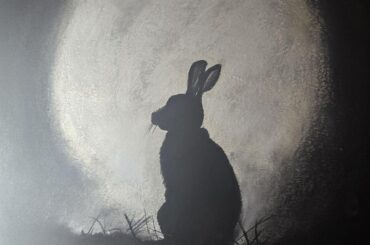 Moonlight dreams. Original wet charcoal and pastel art by me.