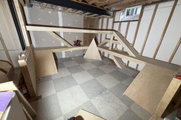 Second room.  This one will be the “rustic” room.  All to be stained.  Poplar and birch.  Middle triangle is a cubby that will be an A frame house.