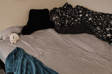 Sometimes I forget how small he is, then I see him alone on the bed