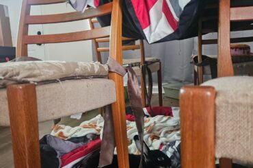 Can you spot her? Bun infiltrated my daughter's fort