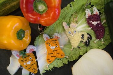 Bead embroidered carrot bunnies I made!