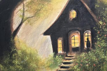 A picture I did using charcoal and pastels inspired by the song 'In a cottage in a wood'.