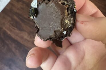 Bunny found and nibbled on a mini Reese’s cup