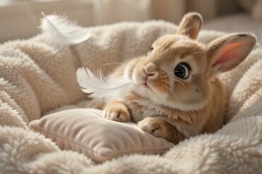 Cute Baby Bunny Pillow Nest Moment